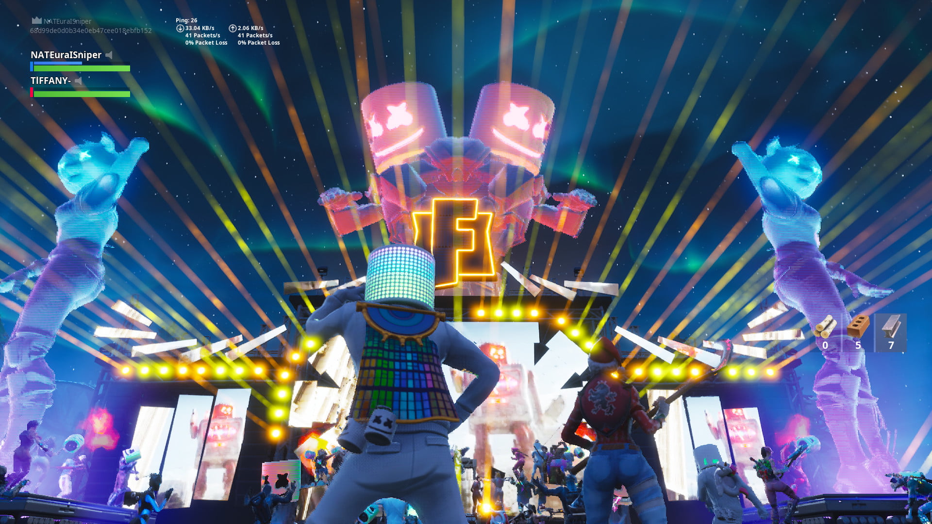 marshmellow live concert inside fortnite feb 2019 - fortnite 1000 ping